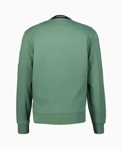 Cp Company Sweater Diagonal Raised Fleece Licht Groen