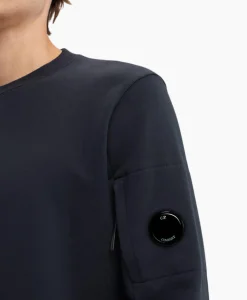 Cp Company Sweater Diagonal Raised Fleece Donker Blauw