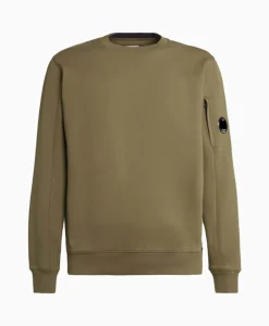 Cp Company Sweater Diagonal Raised Fleece Groen