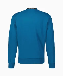 Cp Company Sweater Diagonal Raised Fleece Blauw