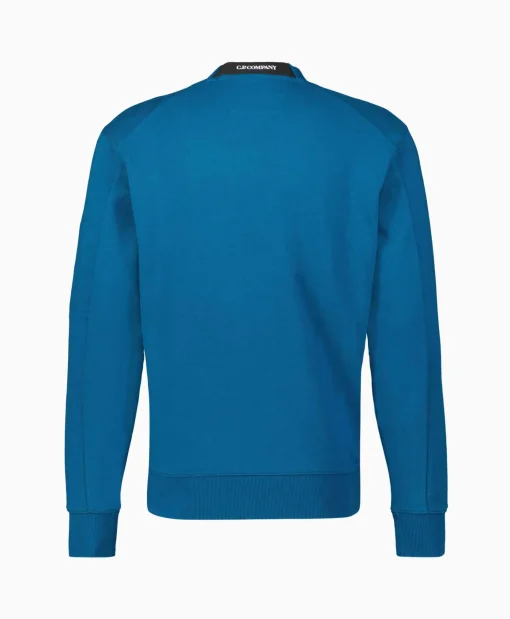 Cp Company Sweater Diagonal Raised Fleece Blauw