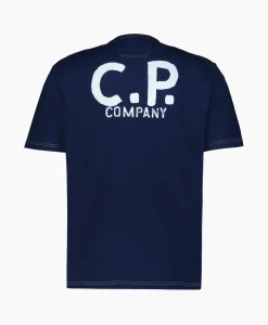 Cp Company T-Shirt Indigo Jersey Blauw