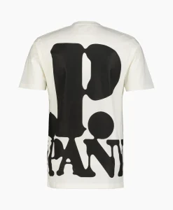 Cp Company T-Shirt Korte Mouw Jersey Relaxed Logo Wit