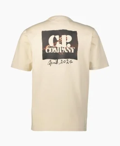 Cp Company T-Shirt Mercerized Jersey Graphic Ecru