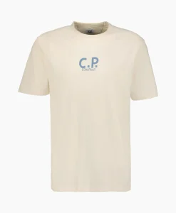 Cp Company T-Shirt Natural Jersey Ecru
