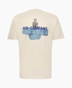 Cp Company T-Shirt Natural Jersey Ecru