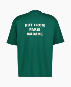 Drole De Monsieur Le T-Shirt Slogan Donker Groen