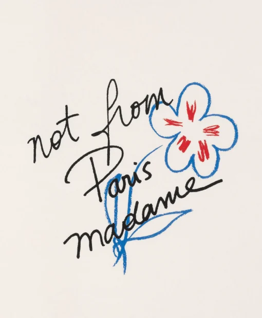 Drole De Monsieur Le T-Shirt Slogan Esquisse Ecru