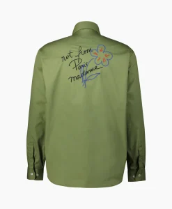 Drole De Monsieur Overhemd La Chemise Slogan Esquisse Khaki