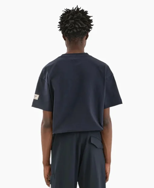 Flaneur T-Shirt Korte Mouw Atelier Sleeve Amblem Donker Blauw