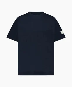 Flaneur T-Shirt Korte Mouw Atelier Sleeve Amblem Donker Blauw