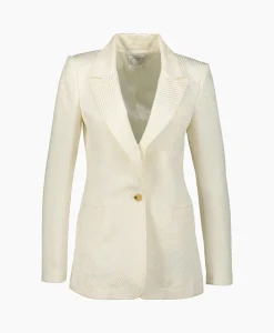 Forte_Forte Blazer Jacket Diagonal Structure Couture Ecru