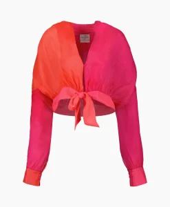 Forte_Forte Blouse Crepon Silk Shaded Sash Pink