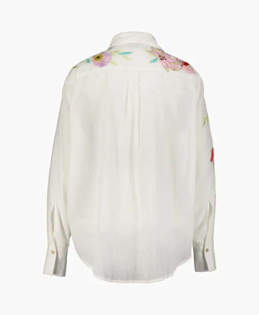 Forte_Forte Blouse Heaven Embroidery Cotton Voile Wit