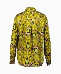 Forte_Forte Blouse Print Satin Shirt Norther Light Geel