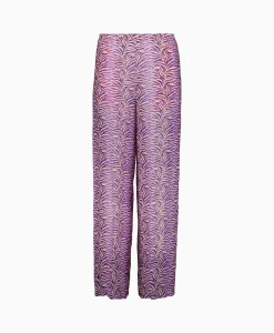 Forte_Forte Pantalon Heartbeat Print Ramie Muslin Paars