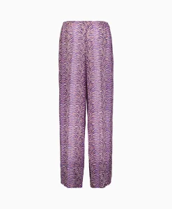 Forte_Forte Pantalon Heartbeat Print Ramie Muslin Paars