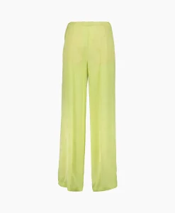 Forte_Forte Pantalon Toile Satin Jacquard Palazzo Geel