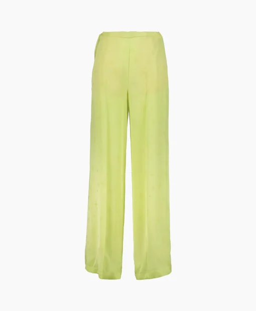 Forte_Forte Pantalon Toile Satin Jacquard Palazzo Geel