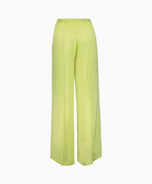 Forte_Forte Pantalon Toile Satin Jacquard Palazzo Geel