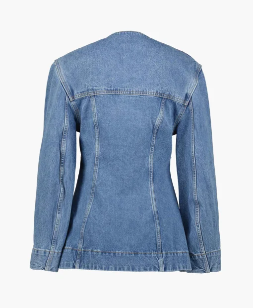 Ganni Jack Cutline Denim Fitted Midden Blauw