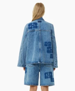 Ganni Jack Patch Denim Blauw