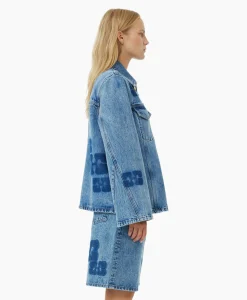 Ganni Jack Patch Denim Blauw