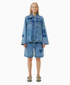 Ganni Jack Patch Denim Blauw