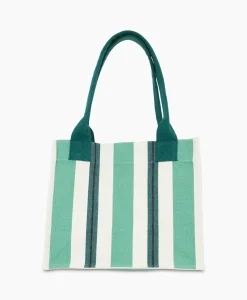 Ganni Shopper Large Easy Stripes Groen