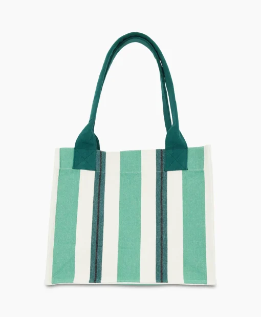 Ganni Shopper Large Easy Stripes Groen