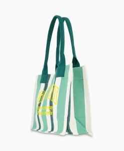 Ganni Shopper Large Easy Stripes Groen