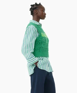 Ganni Spencer Cotton Rope Short Groen