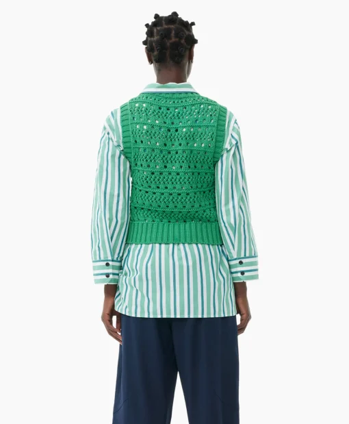 Ganni Spencer Cotton Rope Short Groen