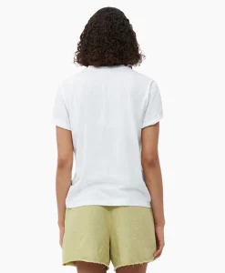 Ganni T-Shirt Korte Mouw Thin Jersey Relaxed O-Neck Wit