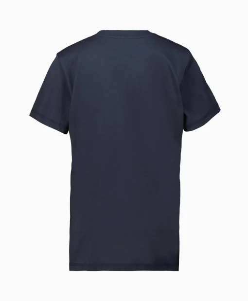 Ganni T-Shirt Korte Mouw Thin Jersey Relaxed O-Neck Donker Blauw