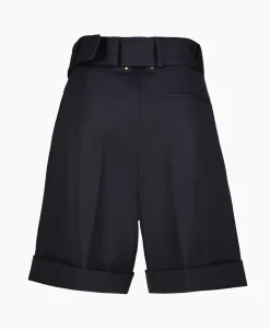 Golden Goose Korte Broek Golden W's Short Compact Gabardine Woo Donker Blauw