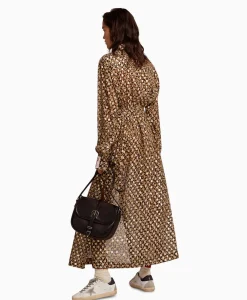 Golden Goose Midi Jurk Golden W's Chemisier Leopard Print Fil C Beige