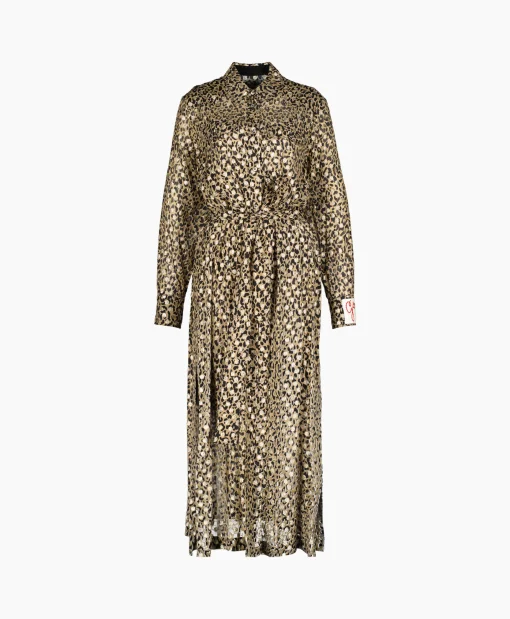 Golden Goose Midi Jurk Golden W's Chemisier Leopard Print Fil C Beige
