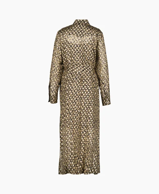 Golden Goose Midi Jurk Golden W's Chemisier Leopard Print Fil C Beige