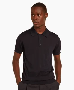 Golden Goose Polo Golden M's Knit Merino Wool Donker Blauw