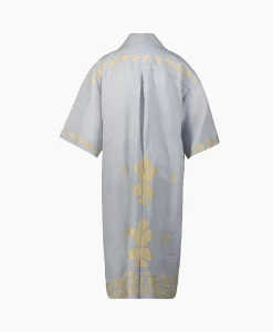 Greek Archaic Kori Maxi Jurk Aeolis Pocket Licht Grijs