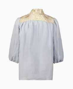 Greek Archaic Kori Top New All Over 3/4 Sleeves Licht Grijs