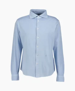Jacob Cohen Overhemd M/L Piquet Con Ricamo Licht Blauw