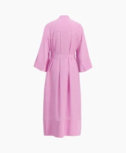Joseph Midi Jurk Darius Crepe De Soie Pink