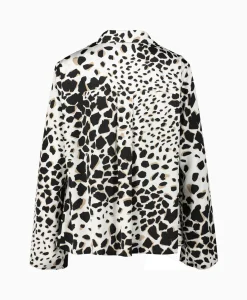 Joseph Ribkoff Blouse Lange Mouw Print Wikkel Zwart Dessin