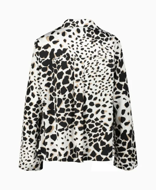 Joseph Ribkoff Blouse Lange Mouw Print Wikkel Zwart Dessin
