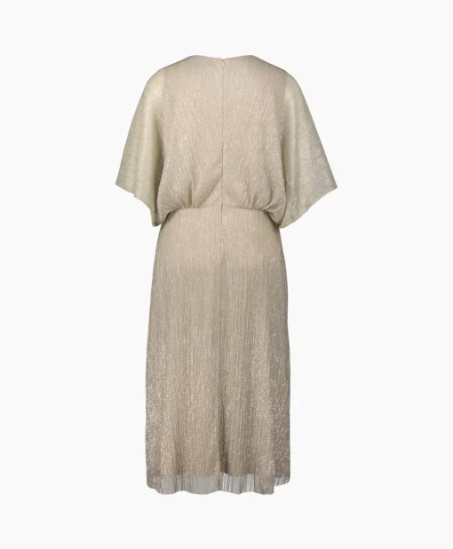 Joseph Ribkoff Midi Jurk Korte Mouwen Wikkel Champagne