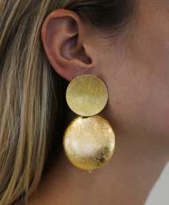 Lott. Gioielli Oorbellen Cw Earring Round Disc Xl Goud