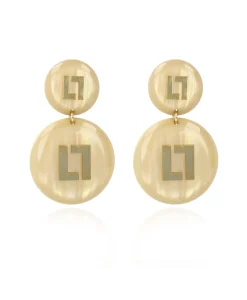 Lott. Gioielli Oorbellen Ce Re Round Logo Sand Goud