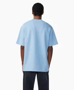 Nn07 T-Shirt Nat Logo Tee Licht Blauw